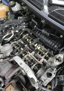 Shows location of wet belt in engine